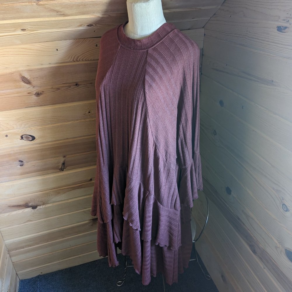 Free People Burnt Orange "Sweet Rose" Tunic Dress